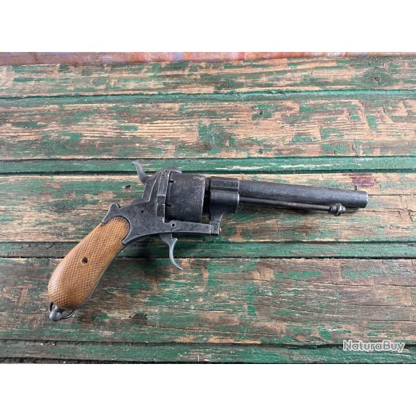 Rare rplique de revolver Lefaucheux 19e sicle - 30 cm - Factice cinma en zamac Gros pistolet