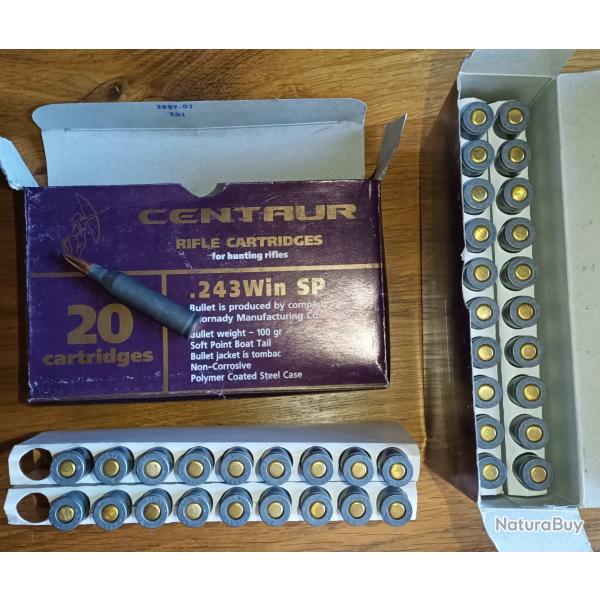 Balles (Cartouches) .243Win SP centaure