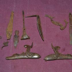 lot de pièces détachées diverses fusil chasse ancien