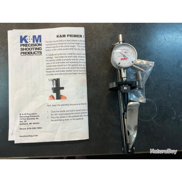 Amorceur manuel avec mesure de profondeur K&M + Shell Holder N02 Ref PGMOD2-02