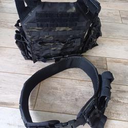 Ensemble gilet xl + ceinture équipé multicam black