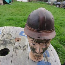 casque de mineur  en cuir