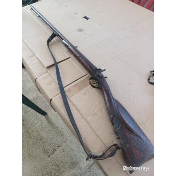 ancien fusil juxtapos poudre noire "sanglier"