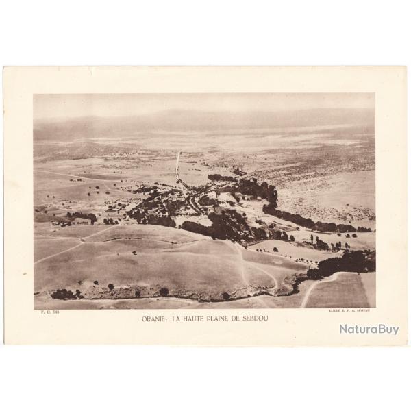 TIRAGE DE CLICH TYPE GRAVURE - COMPAGNIE ARIENNE FRANAISE - ORANIE : LA HAUTE PLAINE DE SEBDOU