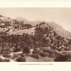 TIRAGE DE CLICHÉ TYPE GRAVURE - COMPAGNIE AÉRIENNE FRANÇAISE - LA COTE ALGÉRIENNE PRÈS DU CAP TÉNÈS