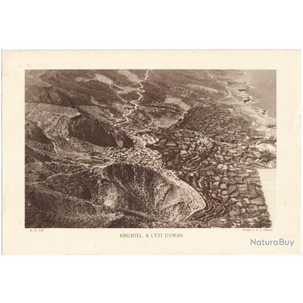 TIRAGE DE CLICH TYPE GRAVURE - COMPAGNIE ARIENNE FRANAISE - KRICHTEL,  L'EST D'ORAN