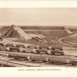 TIRAGE DE CLICHÉ TYPE GRAVURE - COMPAGNIE AÉRIENNE FRANÇAISE - MAROC : KOURIGHA, CRIBLAGE PHOSPHATES