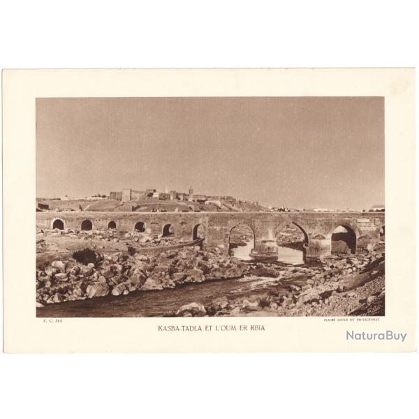 TIRAGE DE CLICH TYPE GRAVURE - COMPAGNIE ARIENNE FRANAISE - KASBA-TADLA ET L'OUM ER RBIA