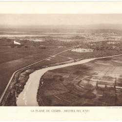 TIRAGE DE CLICHÉ TYPE GRAVURE - COMPAGNIE AÉRIENNE FRANÇAISE - LA PLAINE DU GHARB : MECHRA BEL KSIRI