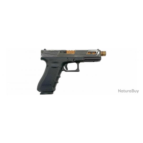 Pistolet Glock L2D Custom 17 Gen 4 Culasse Catalyst Battleworn Canon Bronze Filet 1/2X28