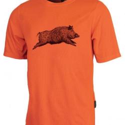 Tee shirt enfant manches courtes sanglier orange TREELAND