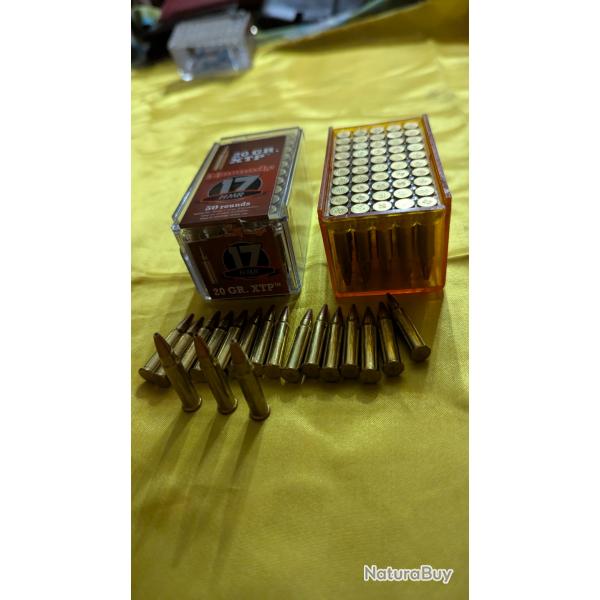 Vends munitions  17 hmr hornady quantit 118