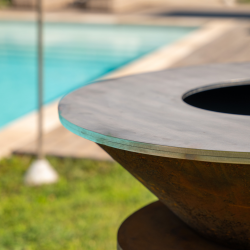 Brasero Ellipse 100 Corten - Plaque en acier inoxydable