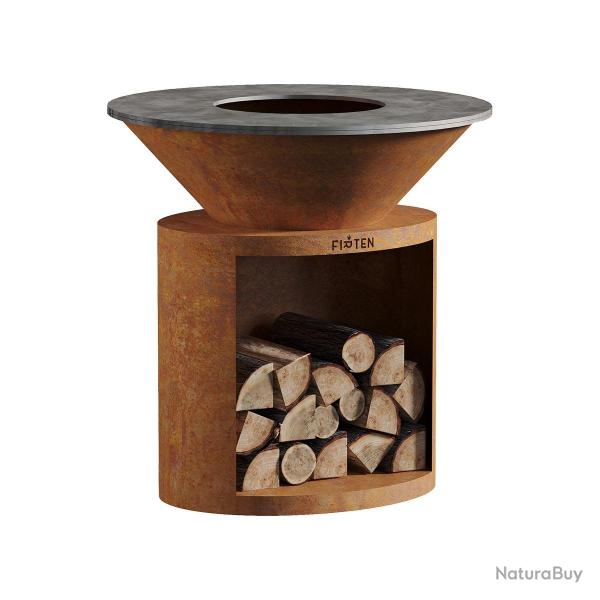 Brasero Ellipse 100 Corten - Plaque en acier inoxydable