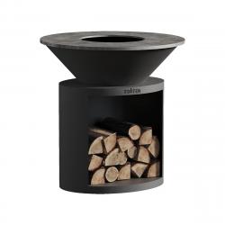 Brasero Ellipse 100 noir - Plaque en acier inoxydable