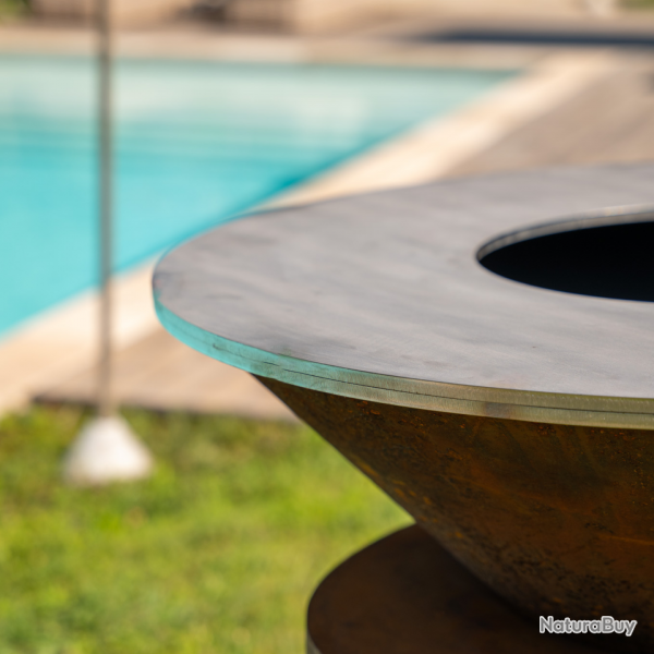Brasero Ellipse 120 Corten - Plaque en acier inoxydable