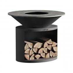 Brasero Ellipse 120 noir - Plaque en acier inoxydable