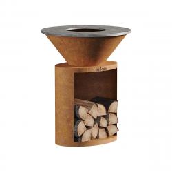 Brasero Ellipse 80 Corten - Plaque inox