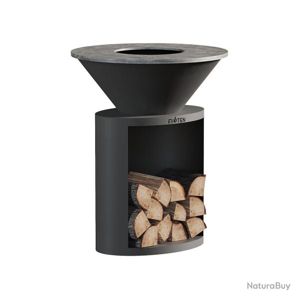 Brasero Ellipse 80 noir - Plaque en acier standards