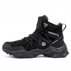 Chaussures de randonnée imperméables cuir - Bottes mi-hautes trekking, outdoor camping escalade Noir
