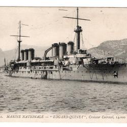CPA - MARINE NATIONALE - " EDGARD-QUINET " Croiseur Cuirasse , 14,000 tonne N°3379