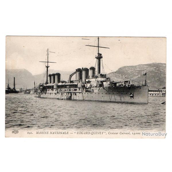 CPA - MARINE NATIONALE - " EDGARD-QUINET " Croiseur Cuirasse , 14,000 tonne N3379
