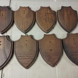 8 ECUSSONS BOIS SIMILAIRES POUR TROPHEES CHASSE CHEVREUIL CHAMOIS ISARD