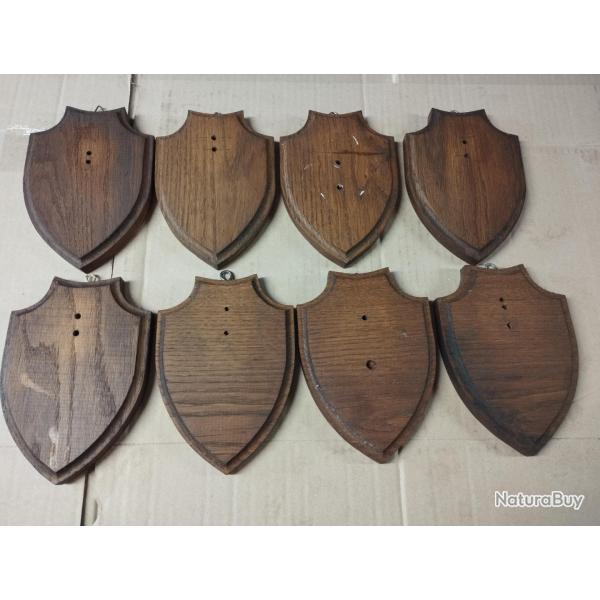 8 ECUSSONS BOIS SIMILAIRES POUR TROPHEES CHASSE CHEVREUIL CHAMOIS ISARD
