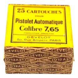BOITE VIDE MUNITION GEVELOT 7,65