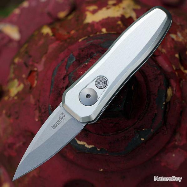 Couteau Automatique Kershaw Launch 4 Lame Spear Point CPM-154 Manche Alu Brut Made USA KS7500RAW