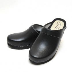 Sabot homme bois cuir noir semelle noire Allblack noir  41