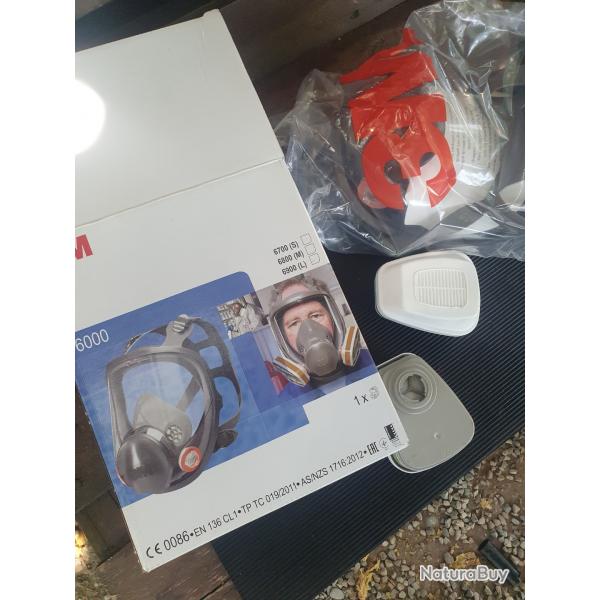 Masque respiratoire 3m 6000 avec 2 cartouches complet et neuf mise a prix 1 euro sans rserve