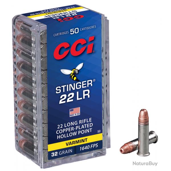 CCI C/22LR Stinger Hyper Velocity 32 Grains -  5 BoiteS de 50=250