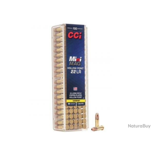 2 boites de 100 CCI C/22LR Mini Mag HP Creuse 36 Grains