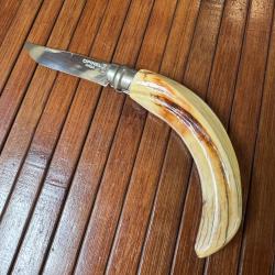 OPINEL N6 CUSTOM ARTISANAL UNIQUE MANCHE EN IVOIRE DE PHACOCHÈRE DÉFENSE