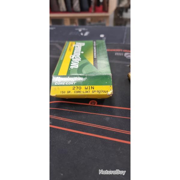 19 balles REMINGTON 270 win 150gr core lokt