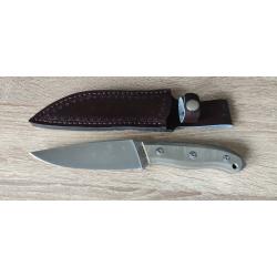 Couteau d'extérieur avec étui en cuir