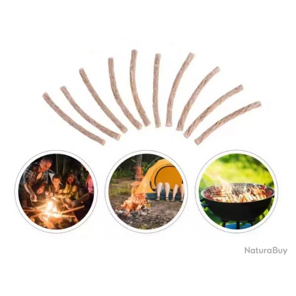 Lot de 10 Mches de survie allume-feu