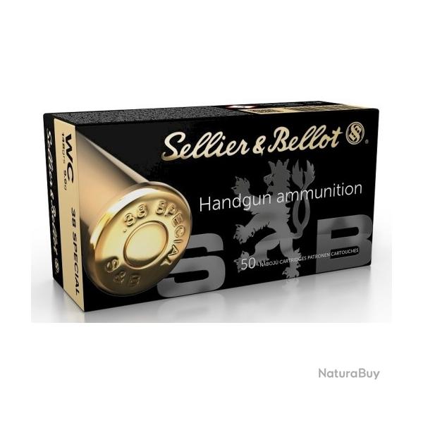Munitions SELLIER & BELLOT cal.38 spcial wadcutter par 50