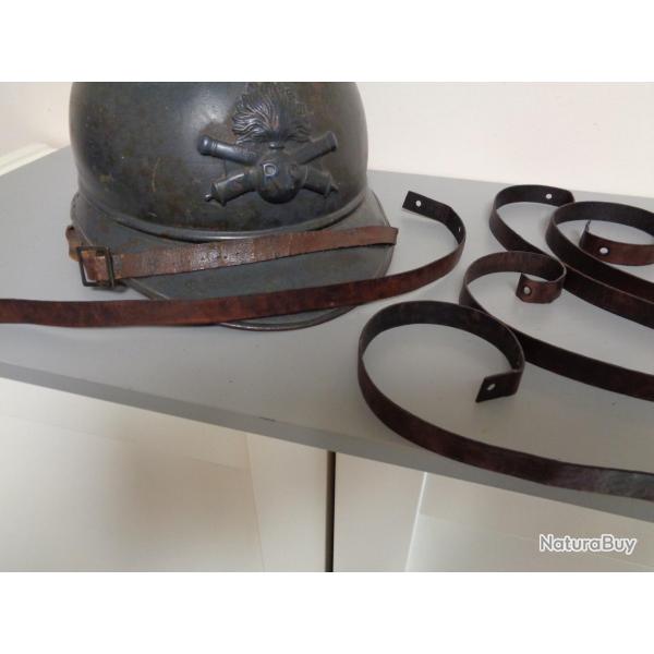 5 Cuirs de jugulaires  pour casque Adrian Mle.1915 WW1