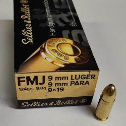 50 MUNITIONS SELLIER&BELLOT - 9X19 - FMJ - 124GRS