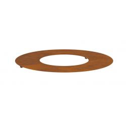 Cache-pot rond en acier corten marron 60 cm - Design rustique décoratif pour jardin extérieur