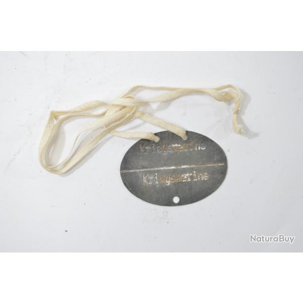 Copie plaque d'identit Kriegsmarine WW2 (F)