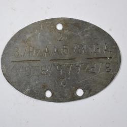 Copie plaque d'identité Allemande WW2 (D) défaut de fabrication