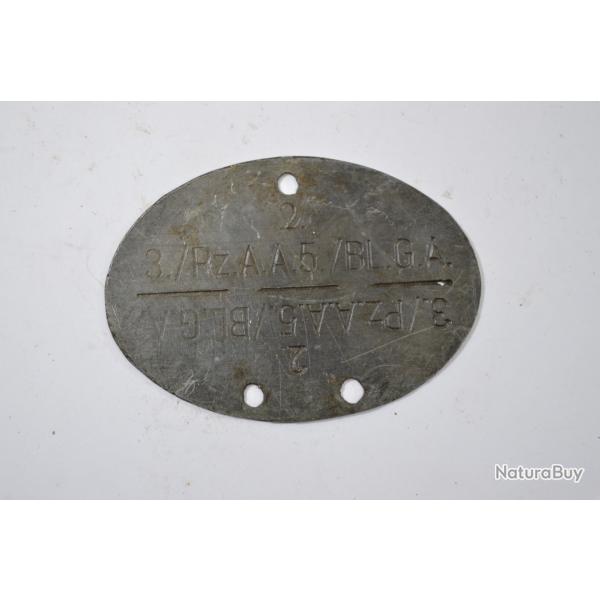 Copie plaque d'identit Allemande WW2 (D) dfaut de fabrication