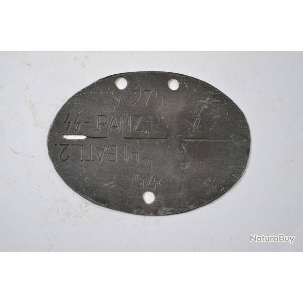 Copie plaque d'identit Allemande WW2 (G) dfaut de fabrication