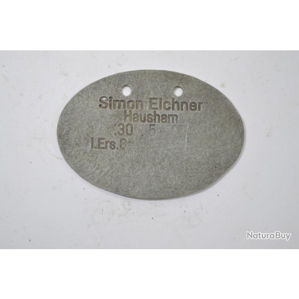 Copie plaque d'identit Allemande WW1 (B) defaut de fabrication