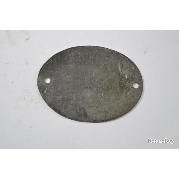 Copie plaque d'identit Allemande WW1 (C) defaut de fabrication