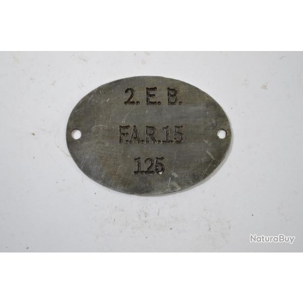 Copie plaque d'identit Allemande WW1 (E)