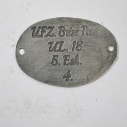 Copie plaque d'identité Allemande WW1 (F)